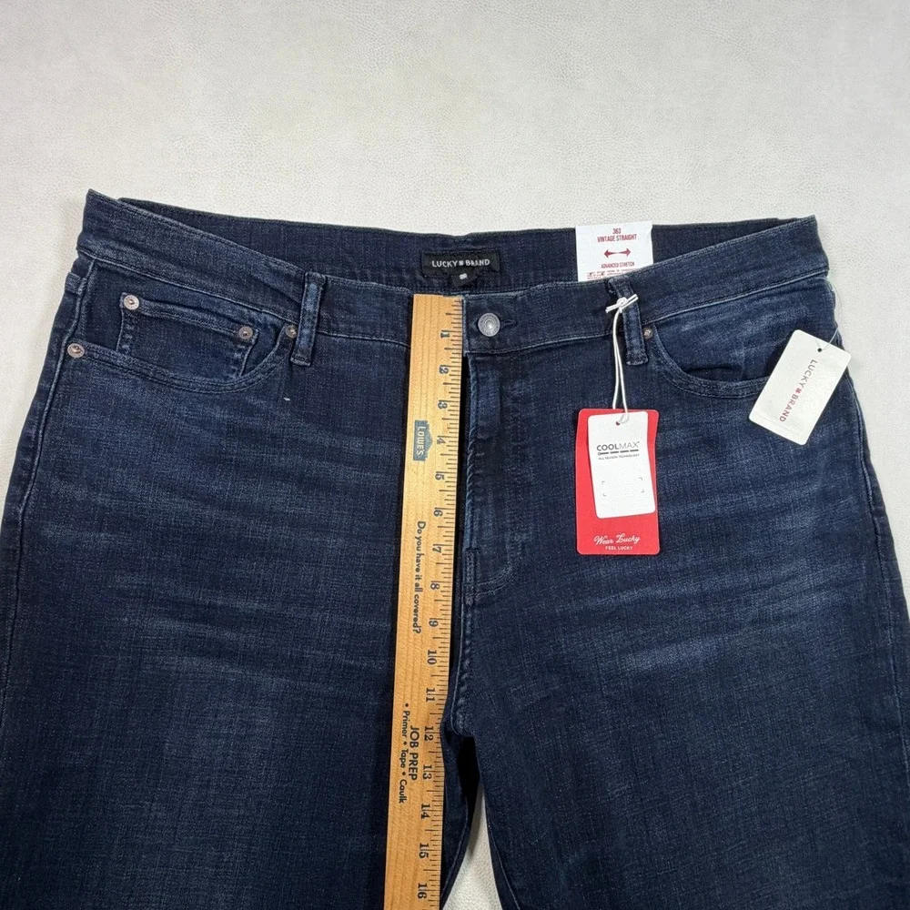 NWT Lucky Brand 363 Vintage Straight Mens Jeans 42x32 Huron Dark Blue Coolmax